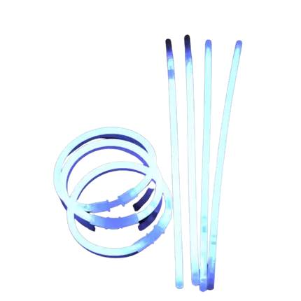 Hvid fluorescerende armbånd (sæt med 100 stk.)