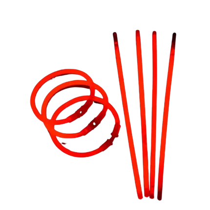 Rødt fluo armbånd (sæt med 100 stk.)