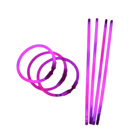 Fluorescerende lyserødt armbånd (sæt med 100 stk.)