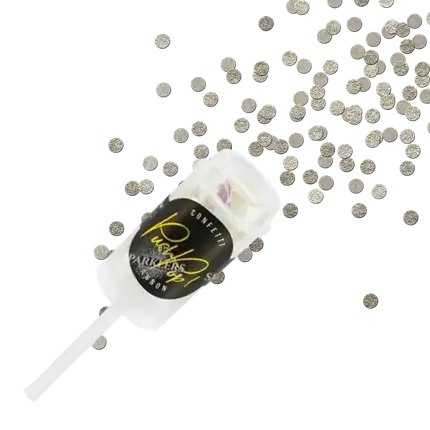 Sølv push pop konfetti
