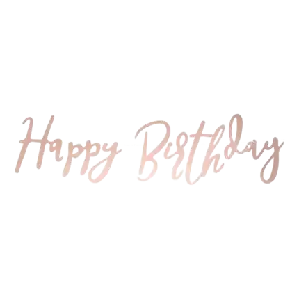 Tillykke med fødselsdagen guirlande Rose Gold