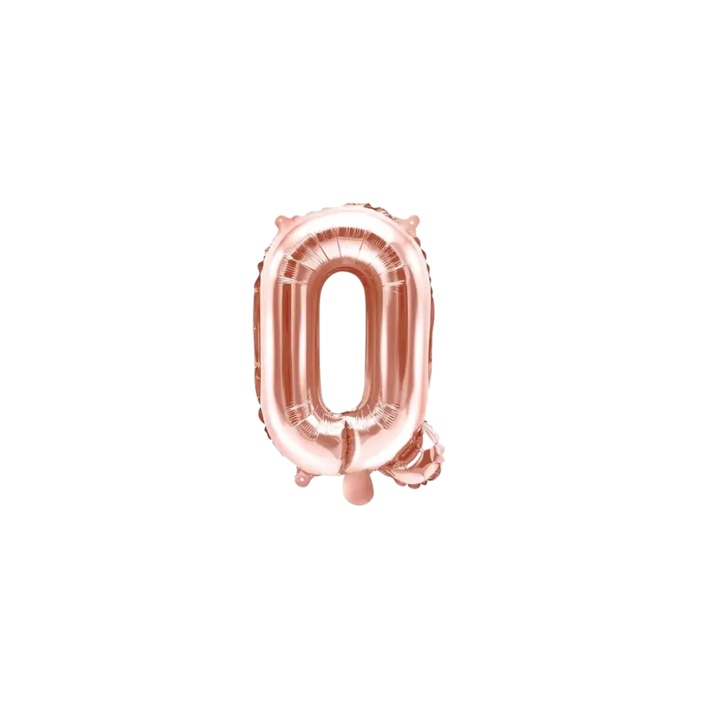 Ballon bogstav Q rosa guld - 35 cm