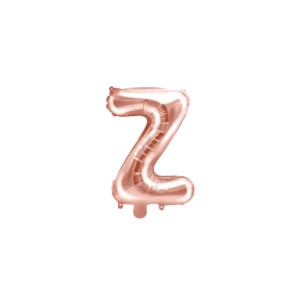 Ballon bogstav Z rosa guld - 35 cm