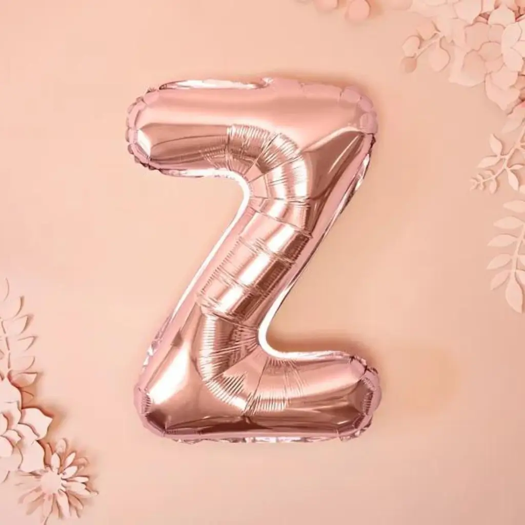 Ballon bogstav Z rosa guld - 35 cm