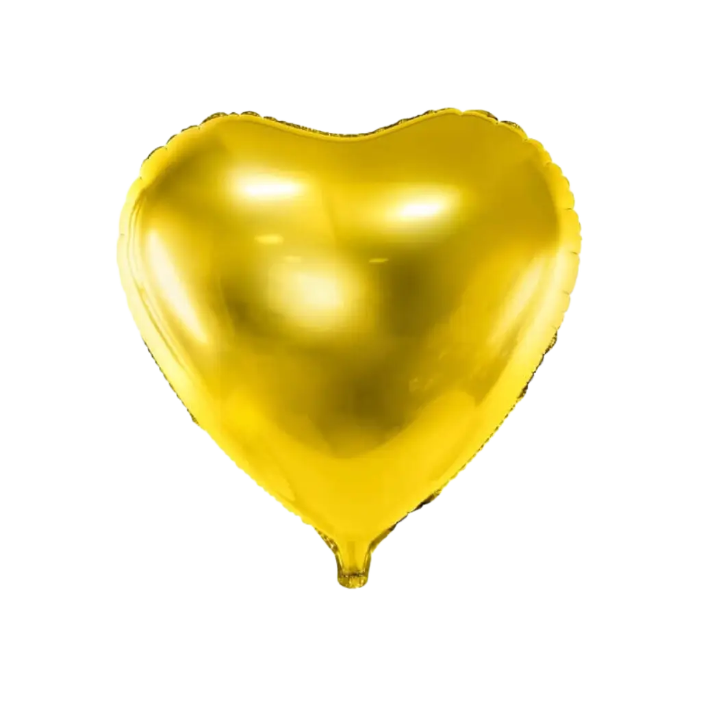 Guld metallic hjerte ballon 61cm