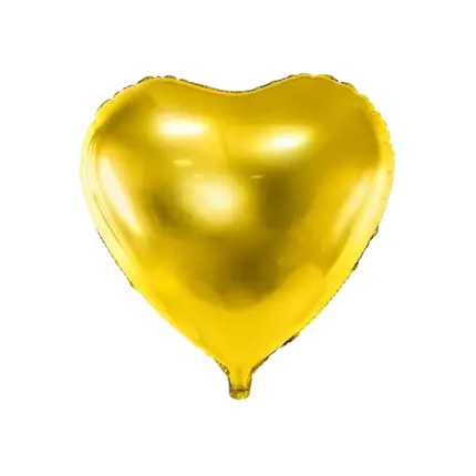 Guld metallic hjerte ballon 61cm