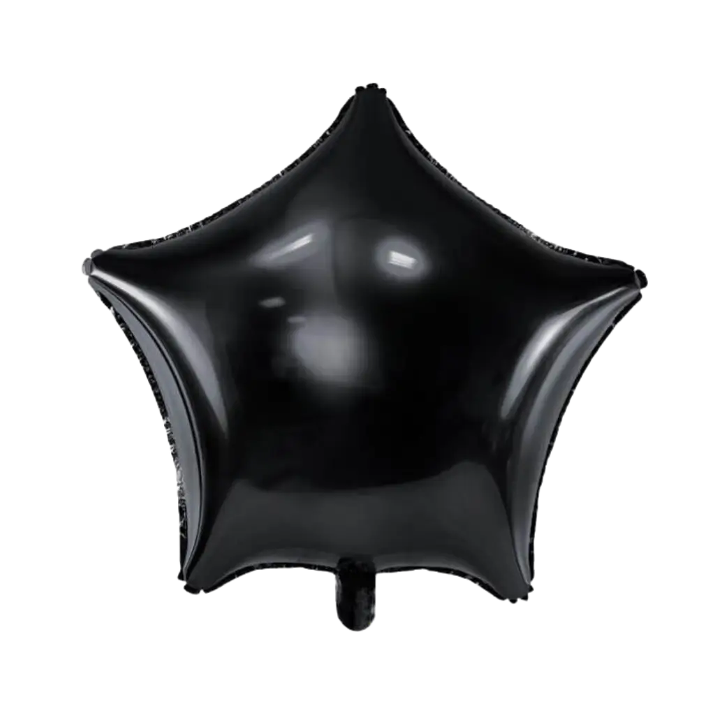 Metal stjerne ballon sort 48cm
