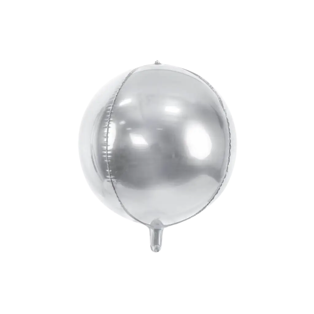 Sølv metallic Mylar ballon 40cm