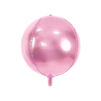 Rund metallic pink ballon i Mylar 40cm