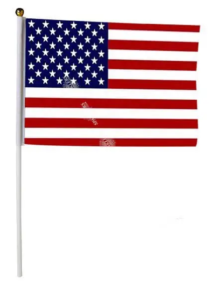 Pakke med 12 USA-flag 14x21cm
