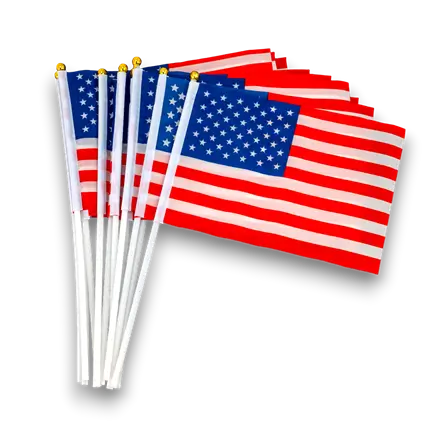Pakke med 12 USA-flag 14x21cm