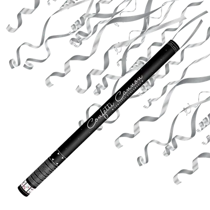 80 CM Streamer konfetti-kanoner sølv