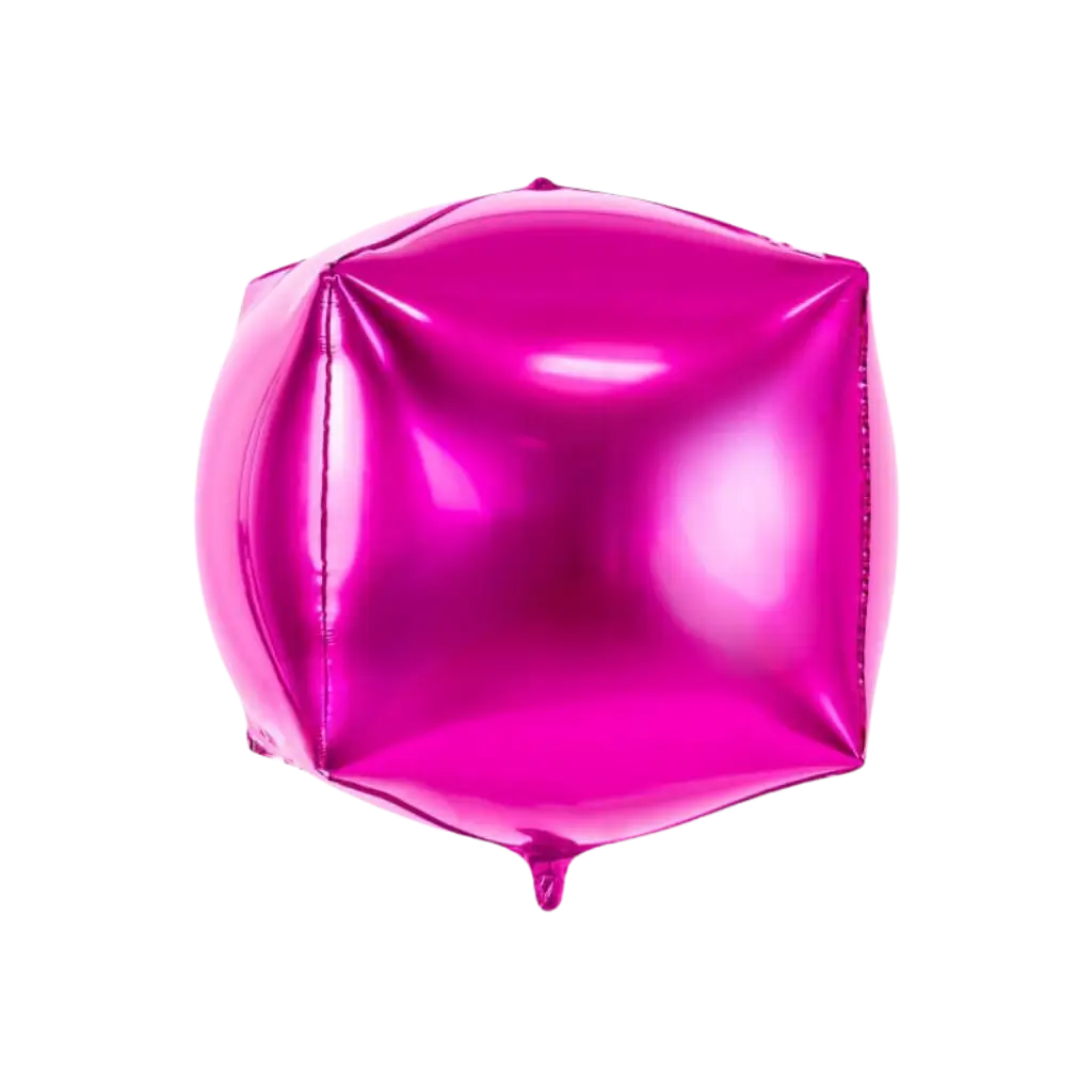 Mørk pink metallic ballon terning