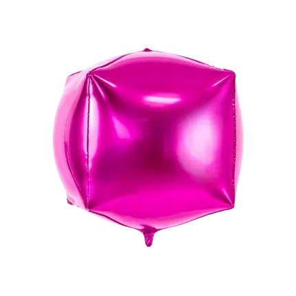 Mørk pink metallic ballon terning