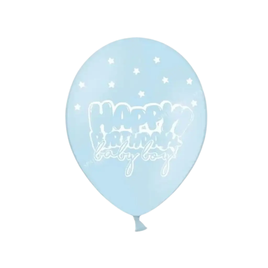 Pakke med 10 "HAPPY BIRTHDAY BABY BOY" Balloner blå