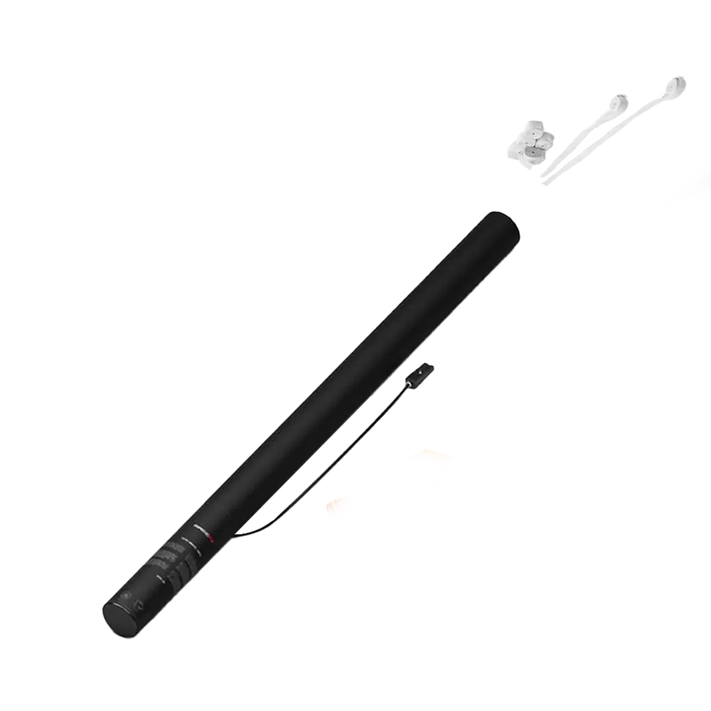 Streamer elektrisk konfetti pistol hvid 80 cm
