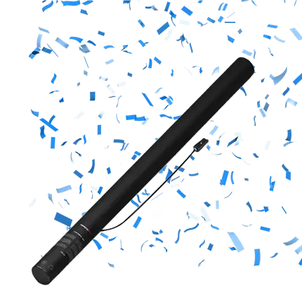 Elektrisk konfetti pistol blå 80 cm