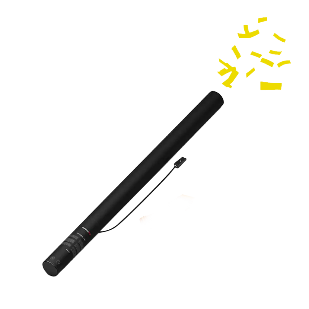 Gul elektrisk konfetti-pistol 80 cm