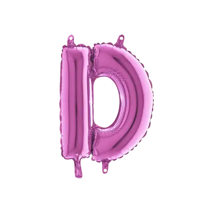 Ballon bogstav D lyserød - 35 cm