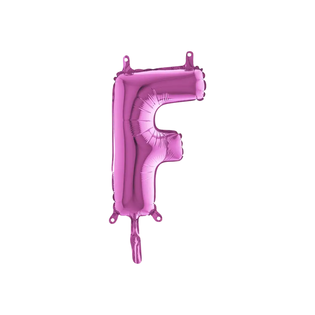 Ballon bogstav F lyserød - 35 cm