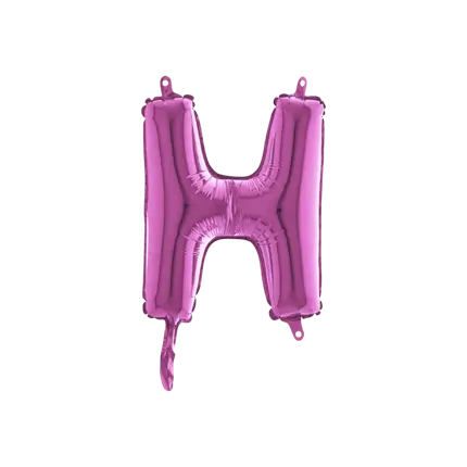 Ballon bogstav H lyserød - 35 cm