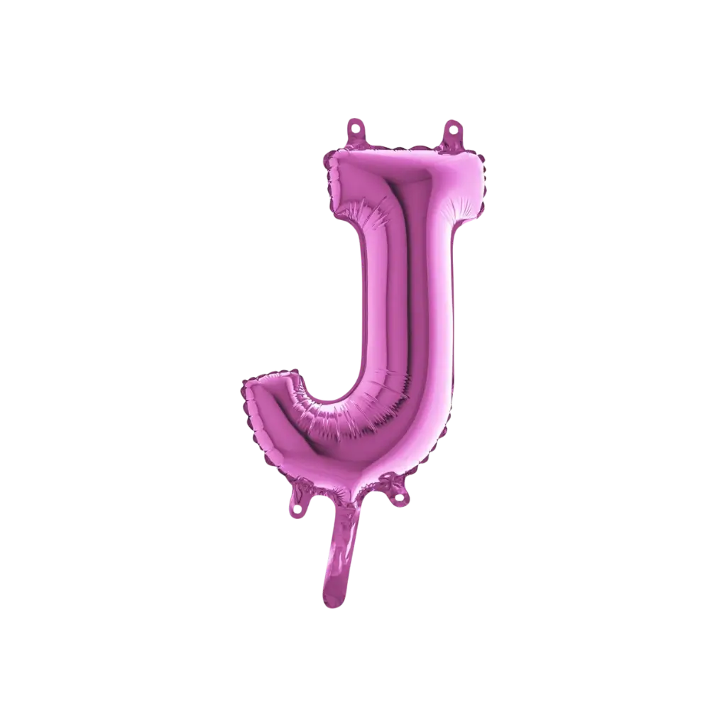 Ballon bogstav J lyserød - 35 cm