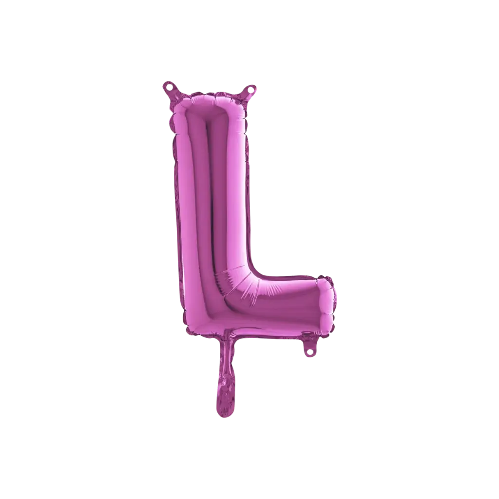 Ballon bogstav L lyserød - 35 cm