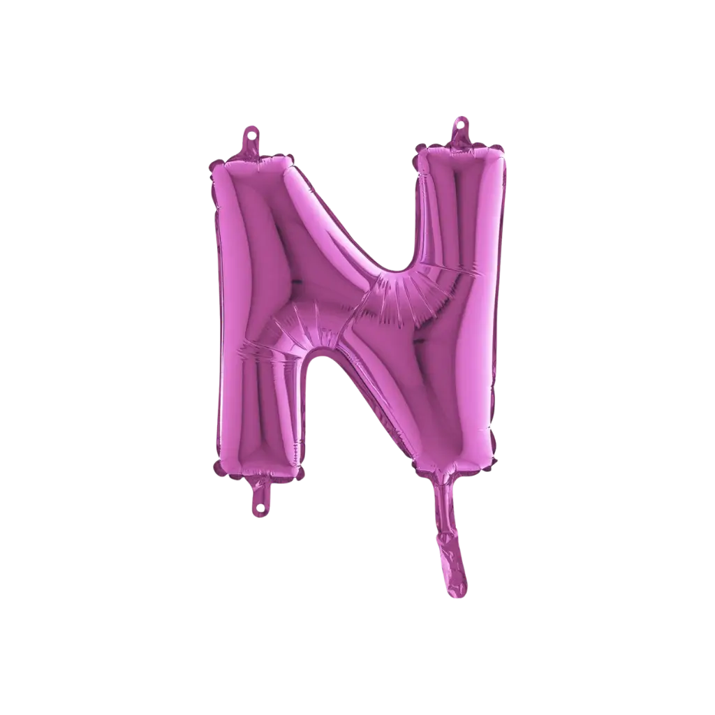 Ballon bogstav N lyserød - 35 cm