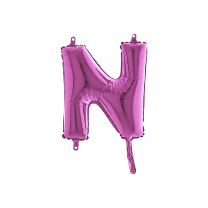 Ballon bogstav N lyserød - 35 cm
