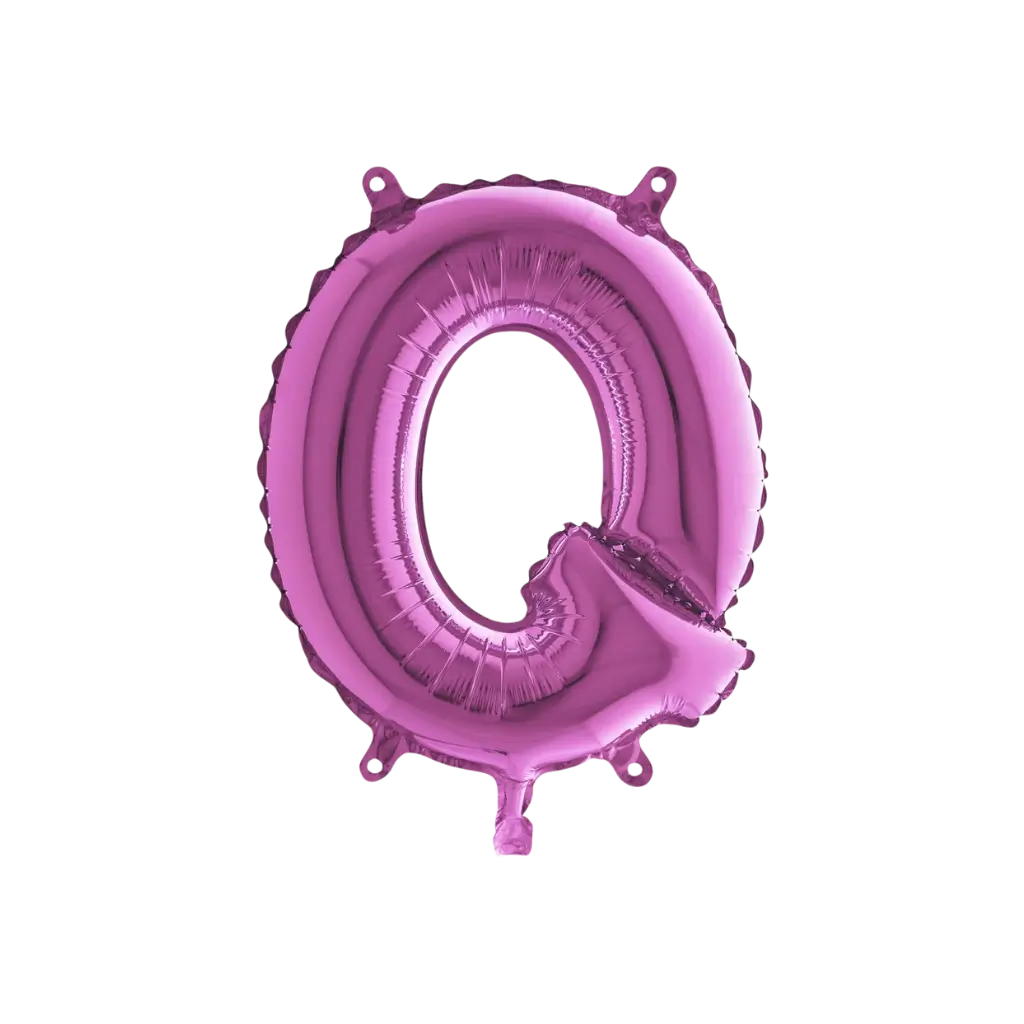 Ballon bogstav Q lyserød - 35 cm