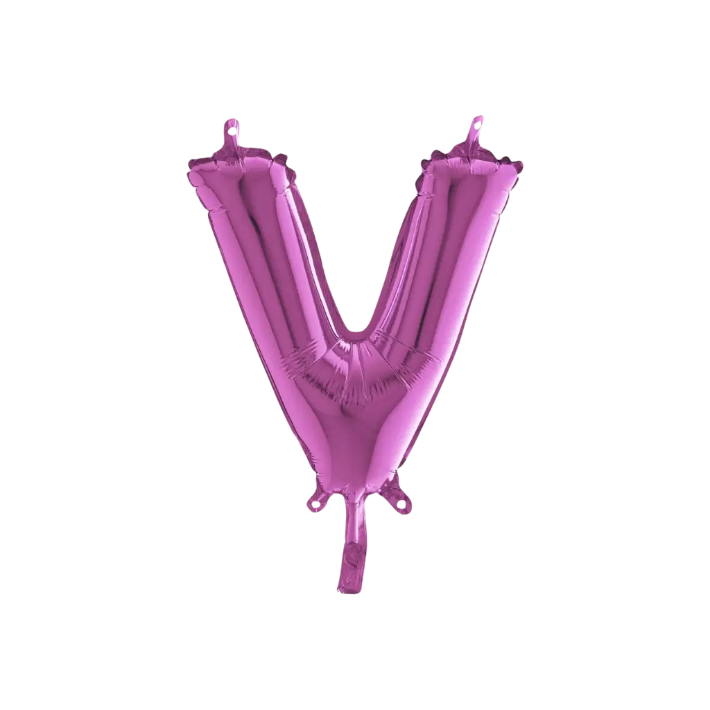 Ballon bogstav V lyserød - 35 cm