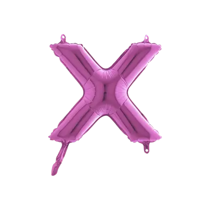 Ballon bogstav X lyserød - 35 cm