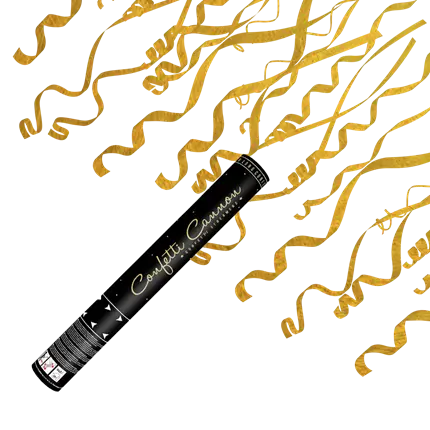 Konfetti-kanoner 40cm Streamer Guld