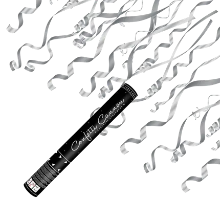 40cm Streamer konfettistokke sølv