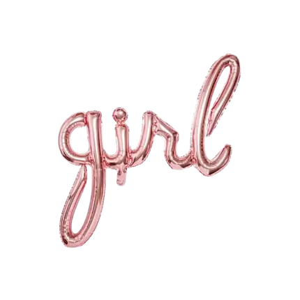 Metal ballon pige pink guld 77x70cm