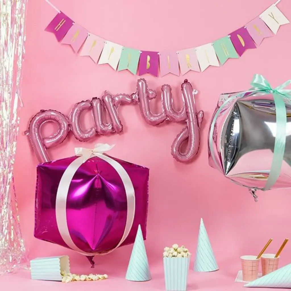 Metal Party Ballon Pink 80x40cm