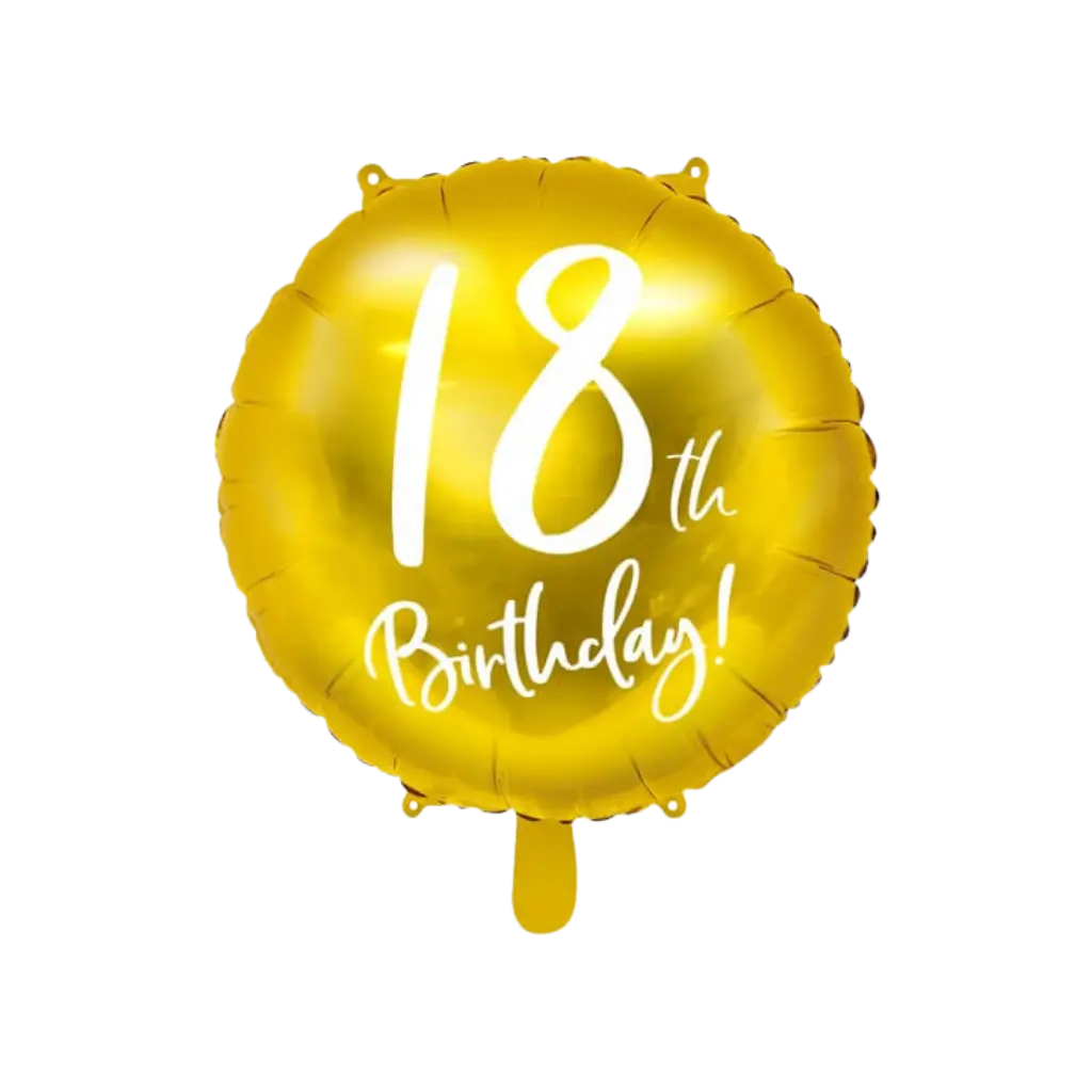 Ballon til 18-års fødselsdag guld ø45cm
