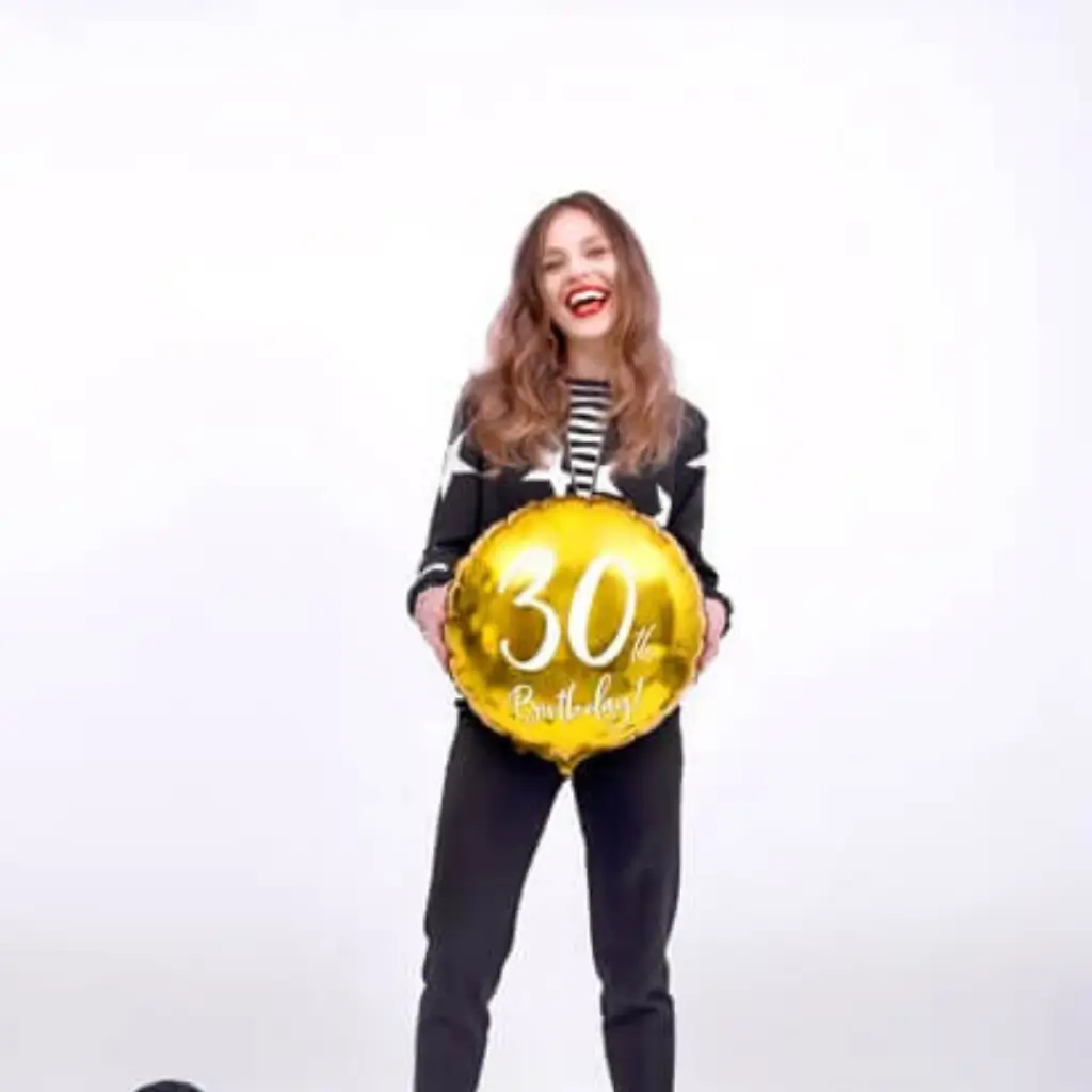 30-års fødselsdag Ballon guld ø45cm