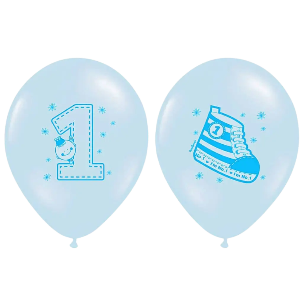  Sneaker & nummer 1 Blå balloner (sæt med 10)