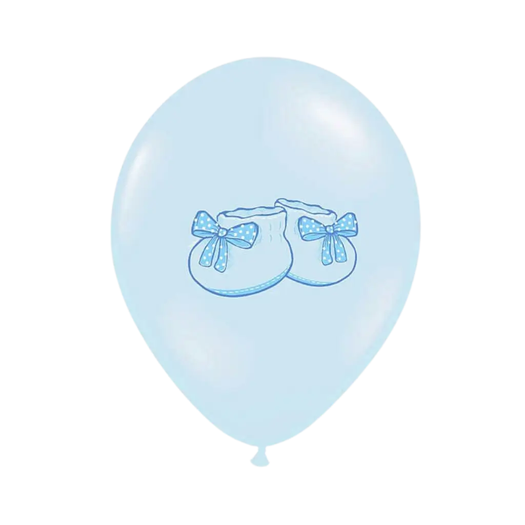 Sæt med 6 blå Baby Sneaker Balloner