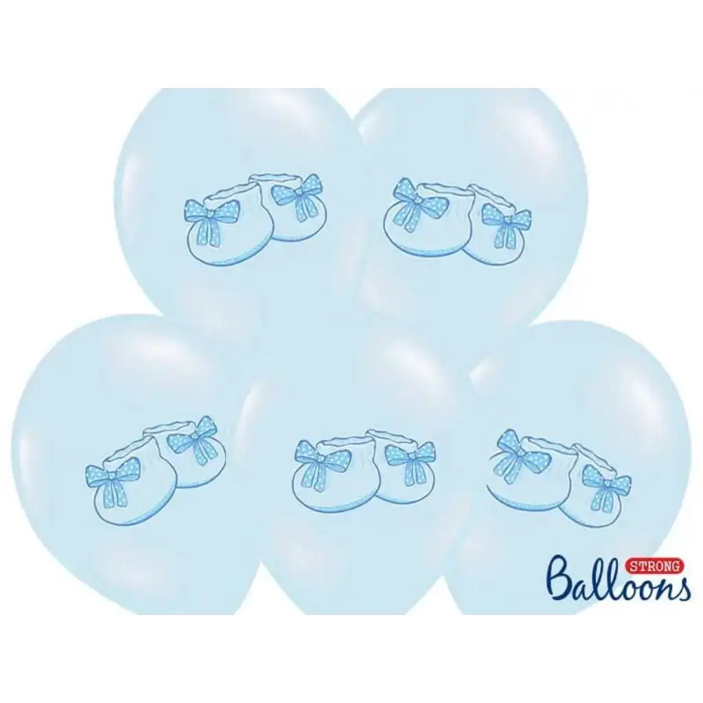 Sæt med 6 blå Baby Sneaker Balloner