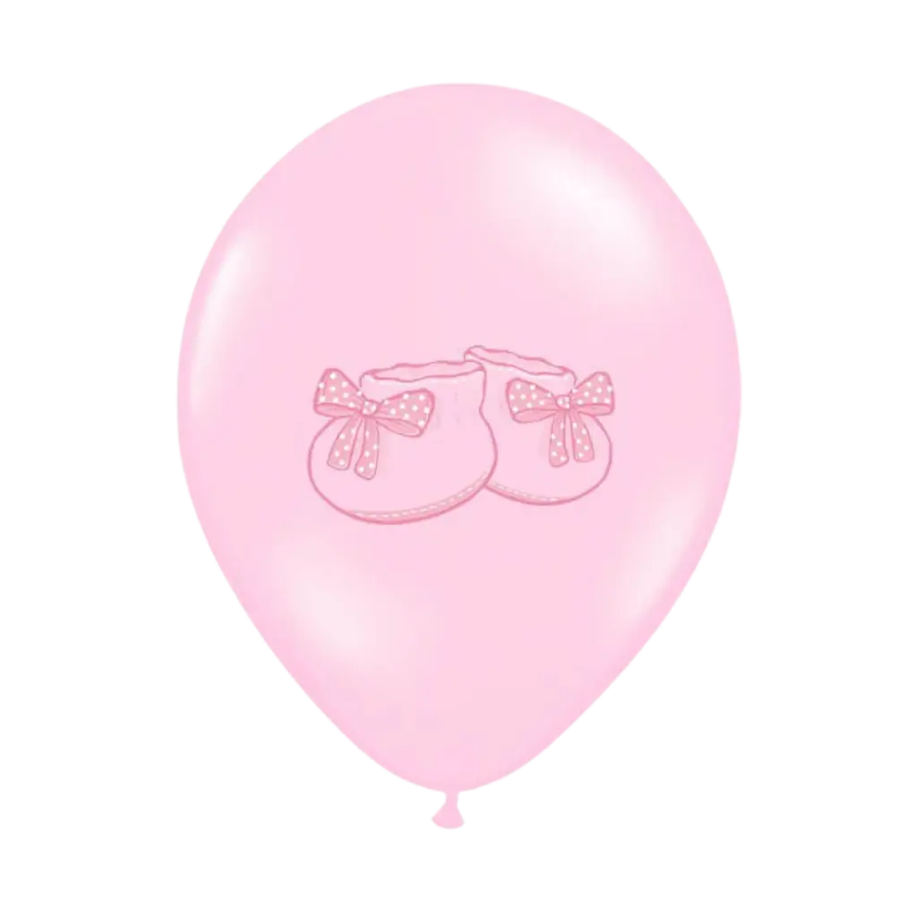 Pakke med 6 lyserøde Baby Sneaker Balloner
