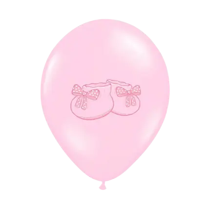 Pakke med 6 lyserøde Baby Sneaker Balloner