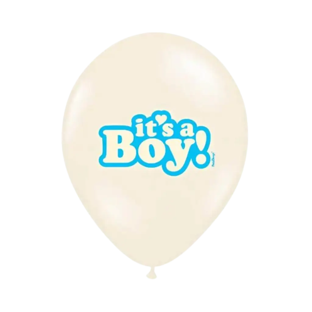 Sæt med 6 "Det er en dreng" balloner Mix