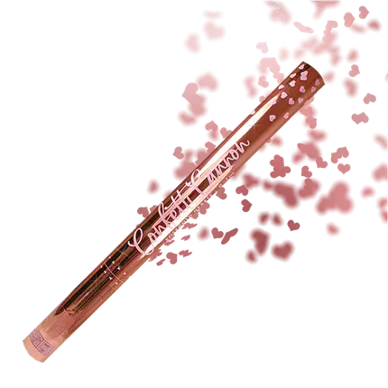 Confetti pistol 60cm metallic rosa guld hjerte