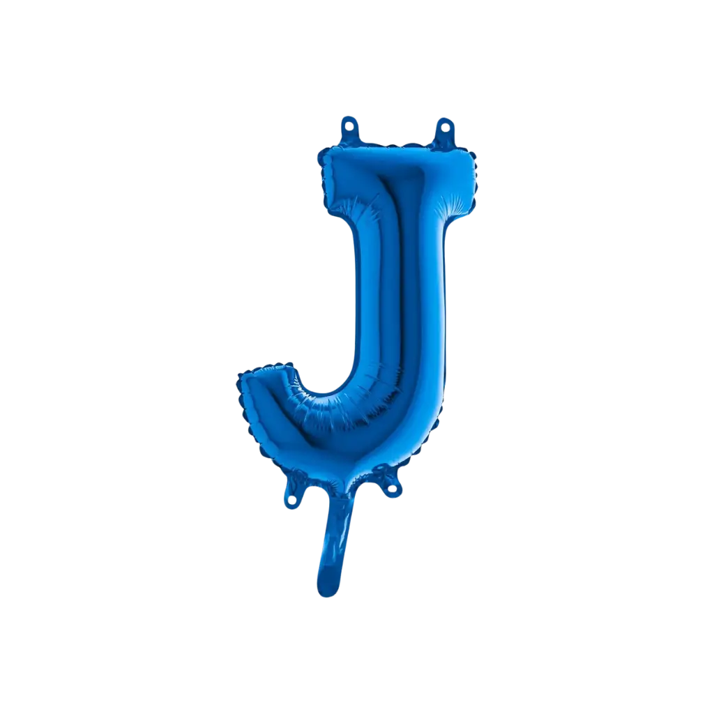 Ballon bogstav J blå - 35 cm