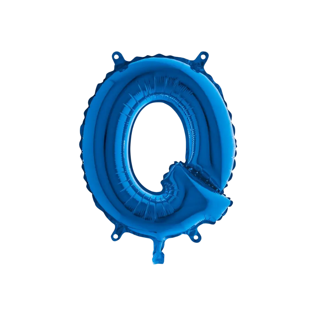 Ballon bogstav Q blå - 35 cm