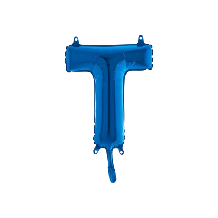 Ballon bogstav T blå - 35 cm