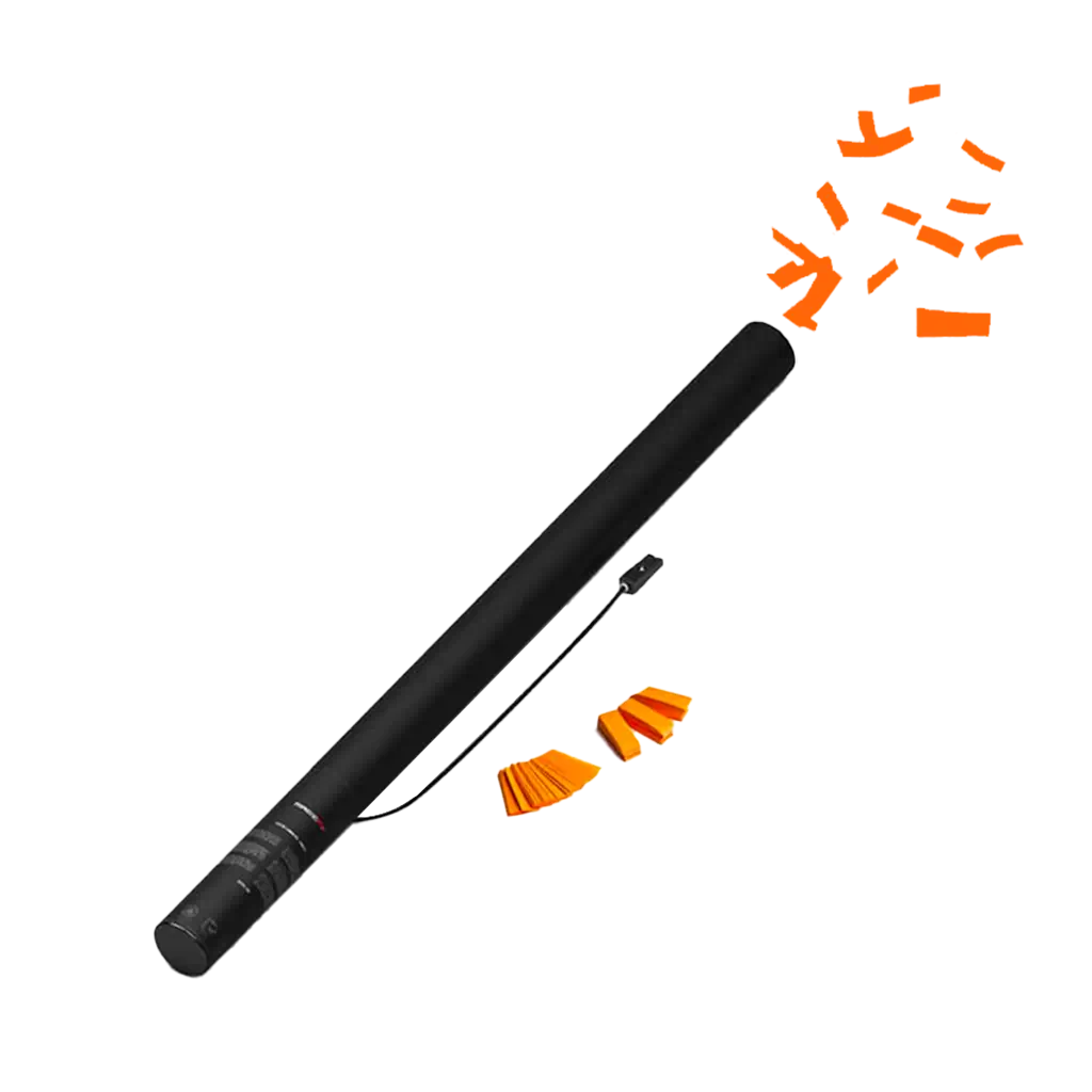 Orange elektrisk konfetti-pistol 80 cm