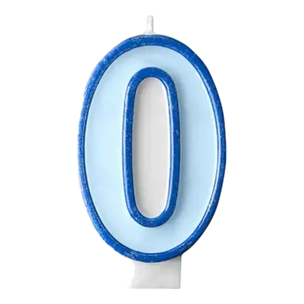 Fødselsdagslys nummer 0 blå